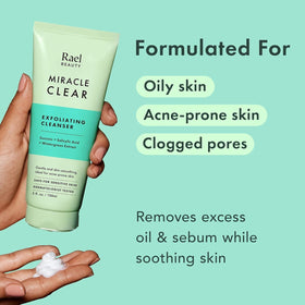 Rael close-up of creamy foam texture for gentle exfoliation