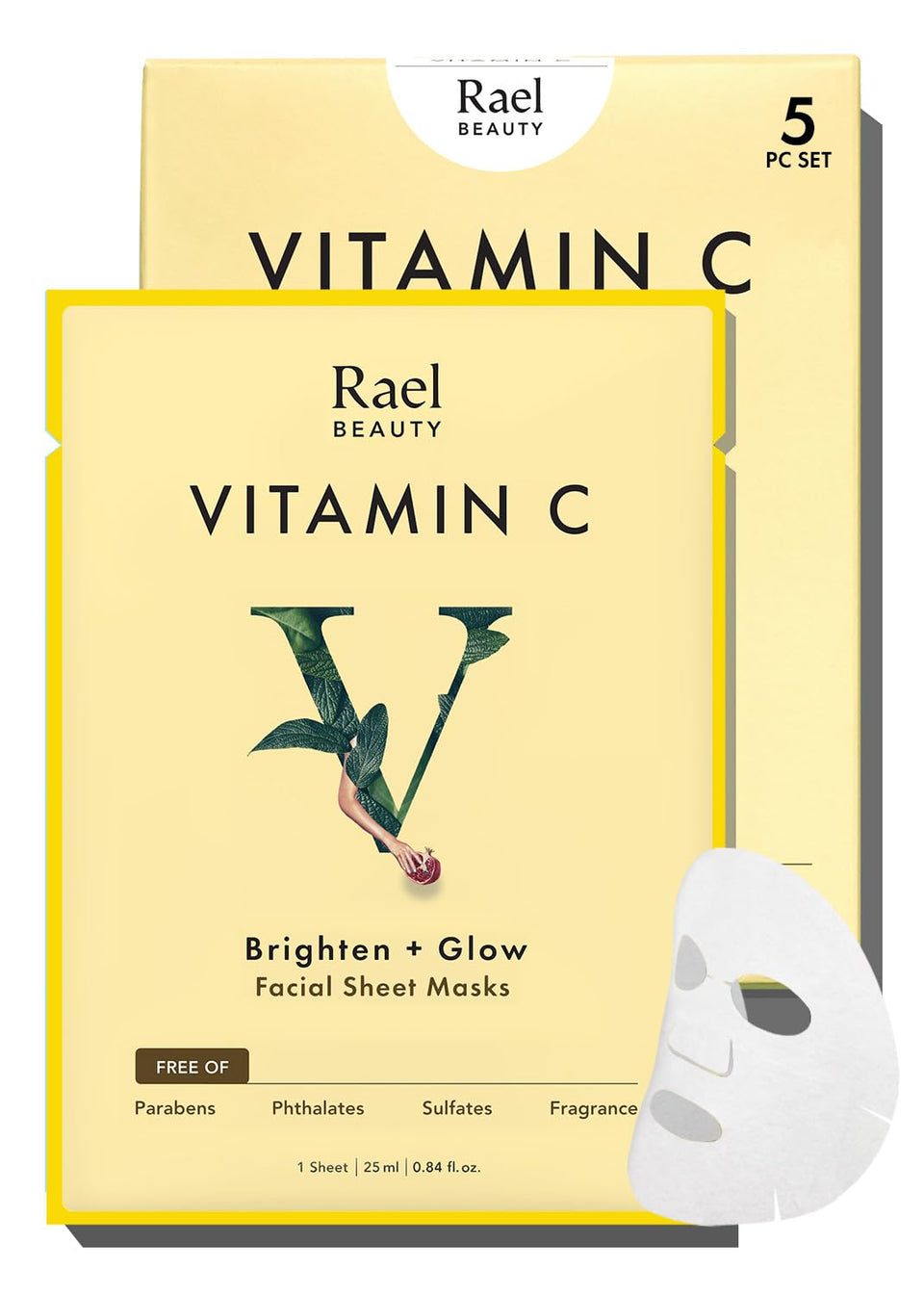 Rael front packaging showing vitamin C masks and benefits