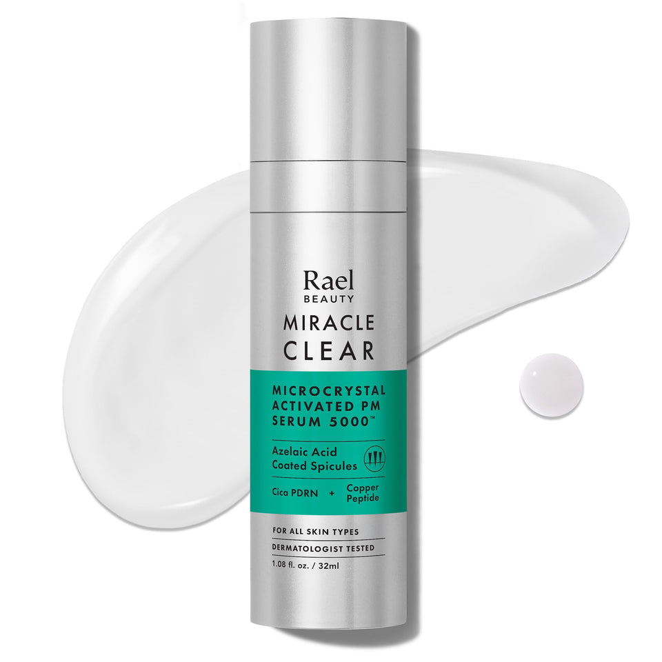 Rael front packaging showing bottle and brand, highlights clear formula benefits