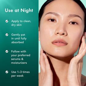 Rael serum staged in a bathroom routine suggesting nightly use