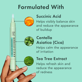 Rael clear gel texture on fingertip showing fast-drying, lightweight finish