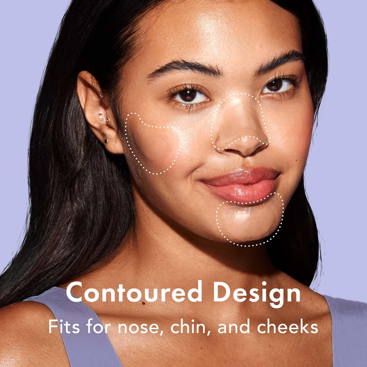 Rael multiple patches on cheek covering cluster blemishes for larger coverage