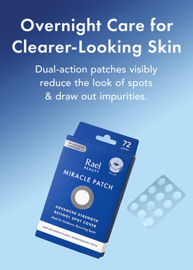 Rael patch close-up texture highlighting hydrocolloid surface and absorbency benefits