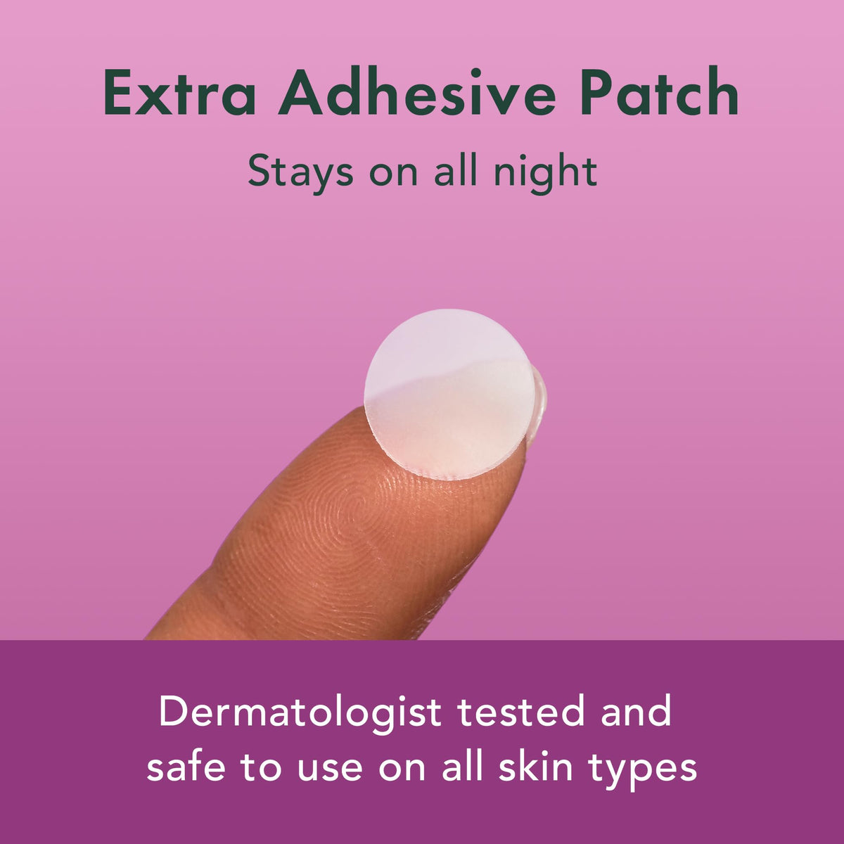 Rael patch on fingertip demonstrating size and easy handling for precise placement