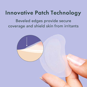 Rael patch applied to nose demonstrating discreet protection benefit