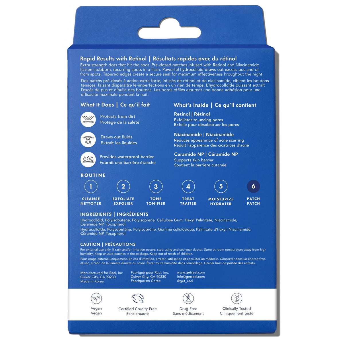 Rael patch removed showing white absorption area and impurity removal benefit