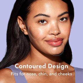 Rael patches on cheek cluster protecting multiple blemishes