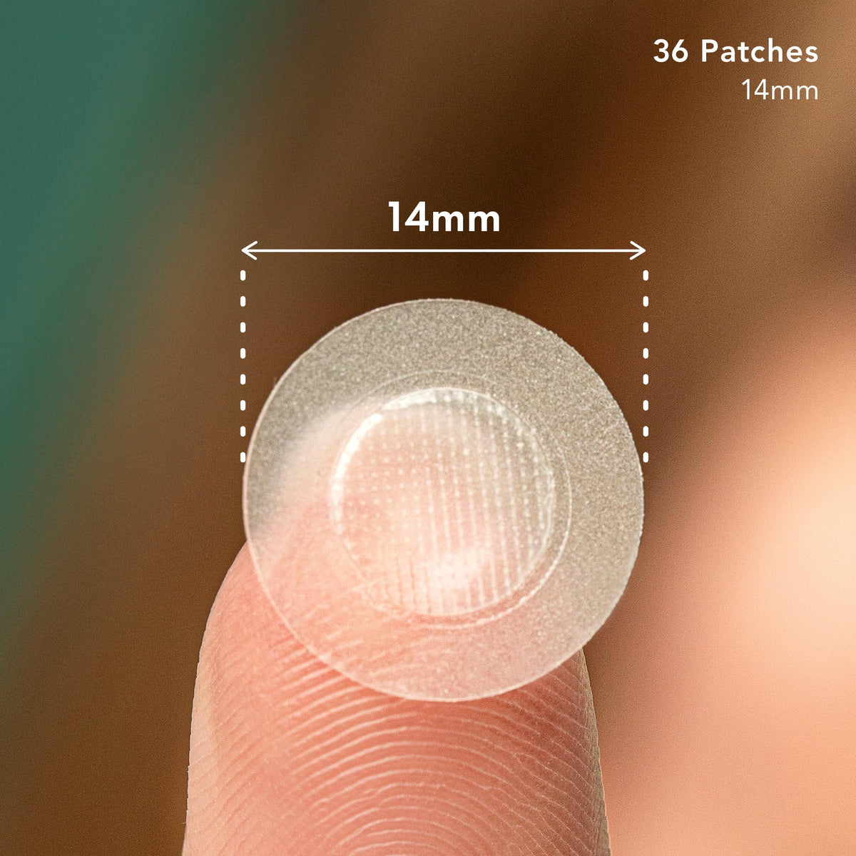 Rael close-up of a single patch texture highlighting thin hydrocolloid protective layer