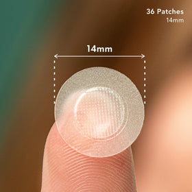 Rael close-up of a single patch texture highlighting thin hydrocolloid protective layer