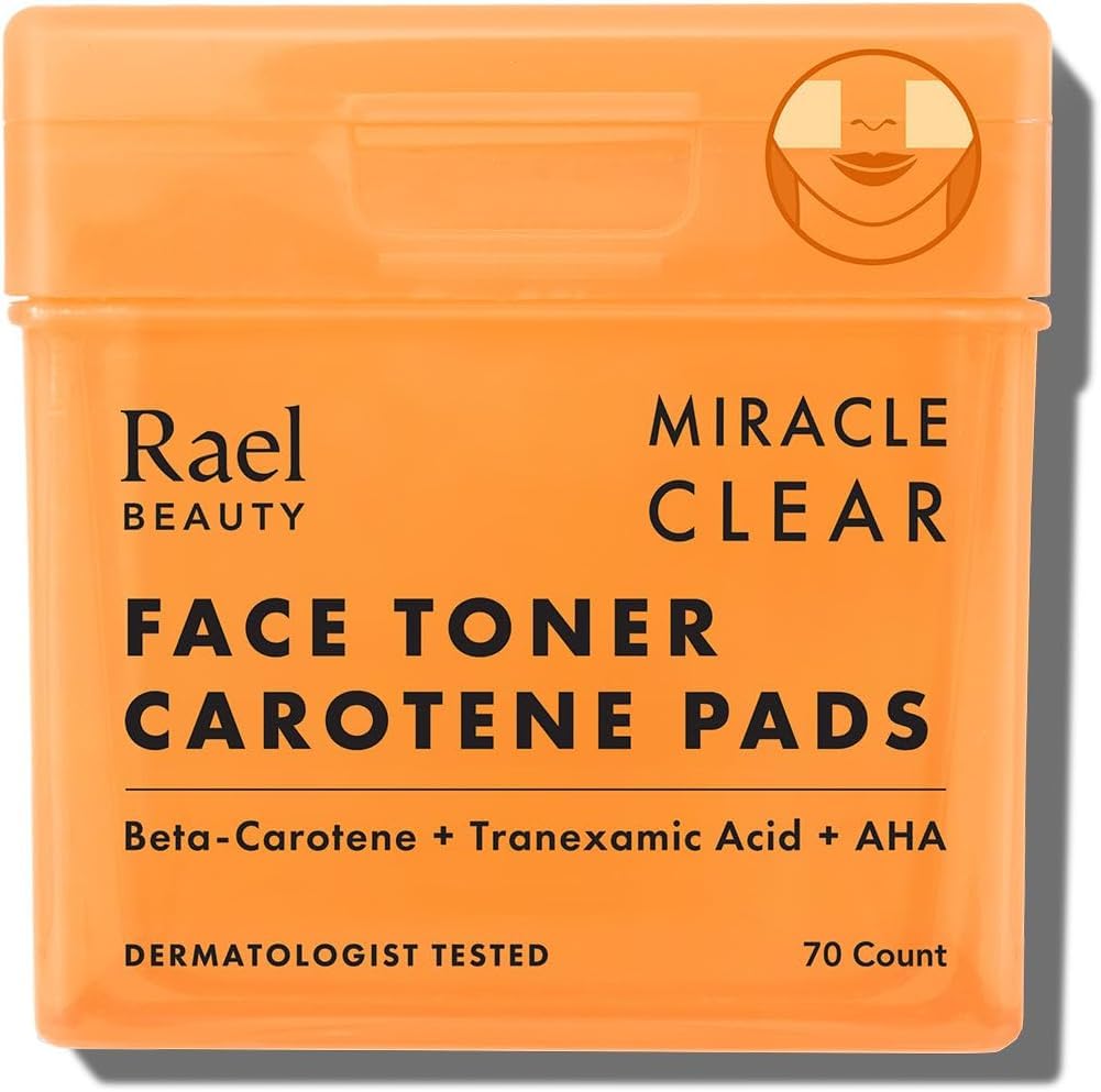 Rael front packaging showing 70-count dual-textured pads and benefits