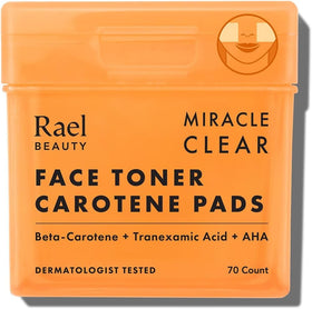 Rael front packaging showing 70-count dual-textured pads and benefits