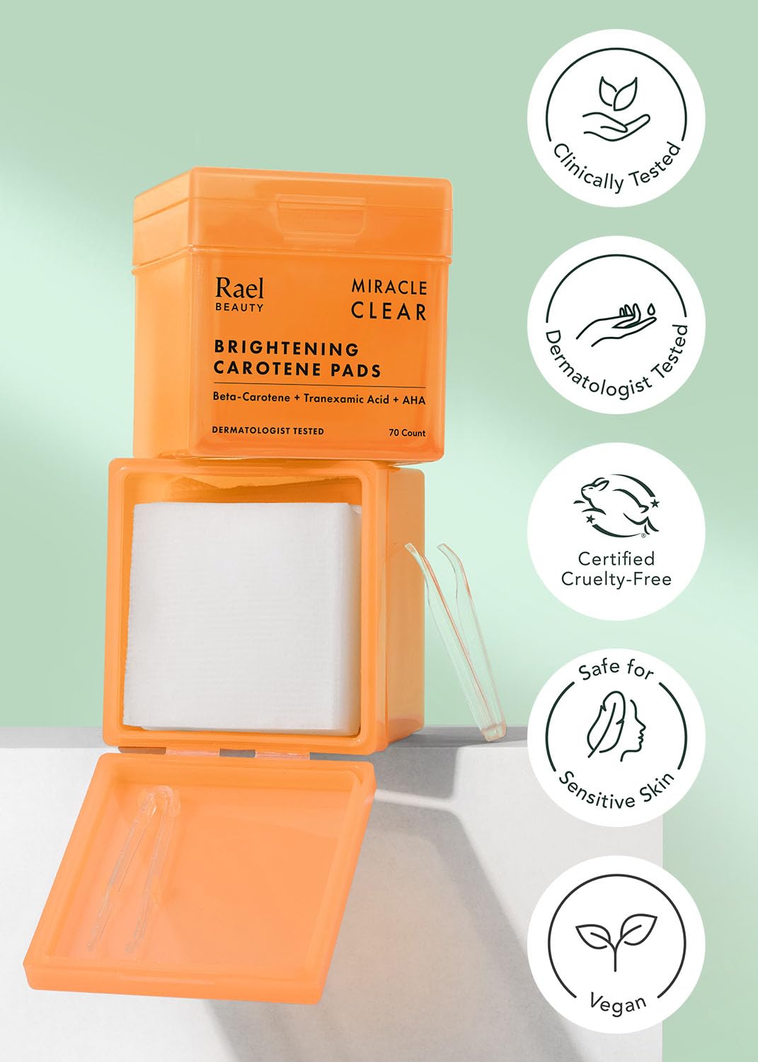 Rael product label showing ingredient highlights and usage guidance