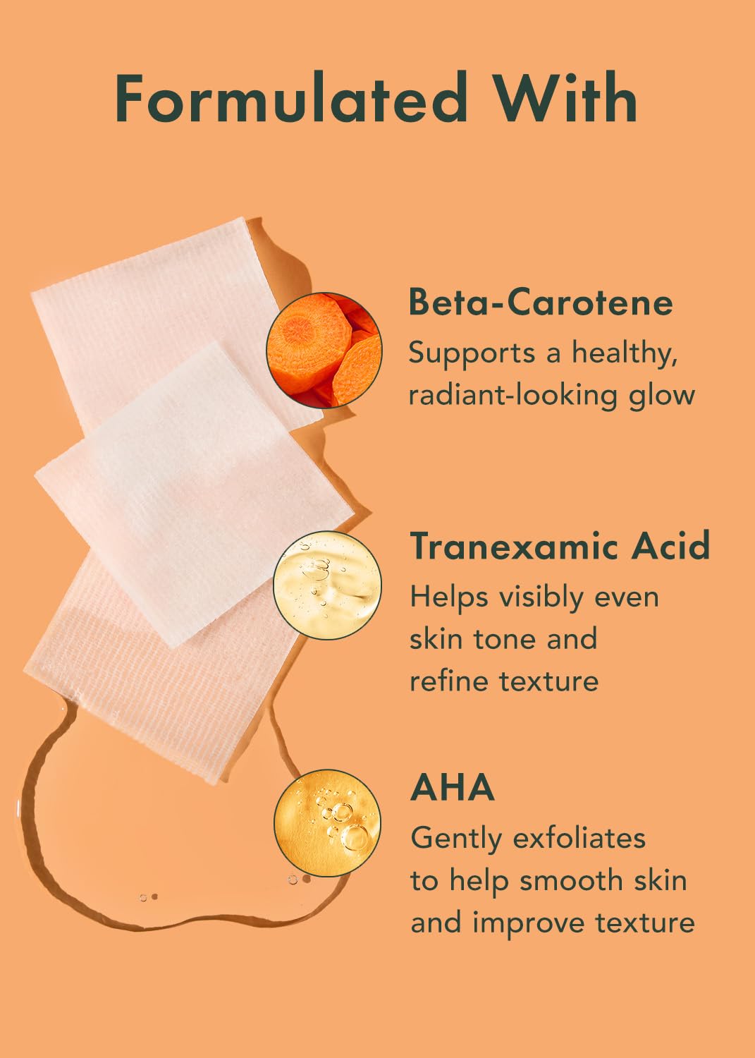 Rael pad serum close-up showing concentrated active ingredients