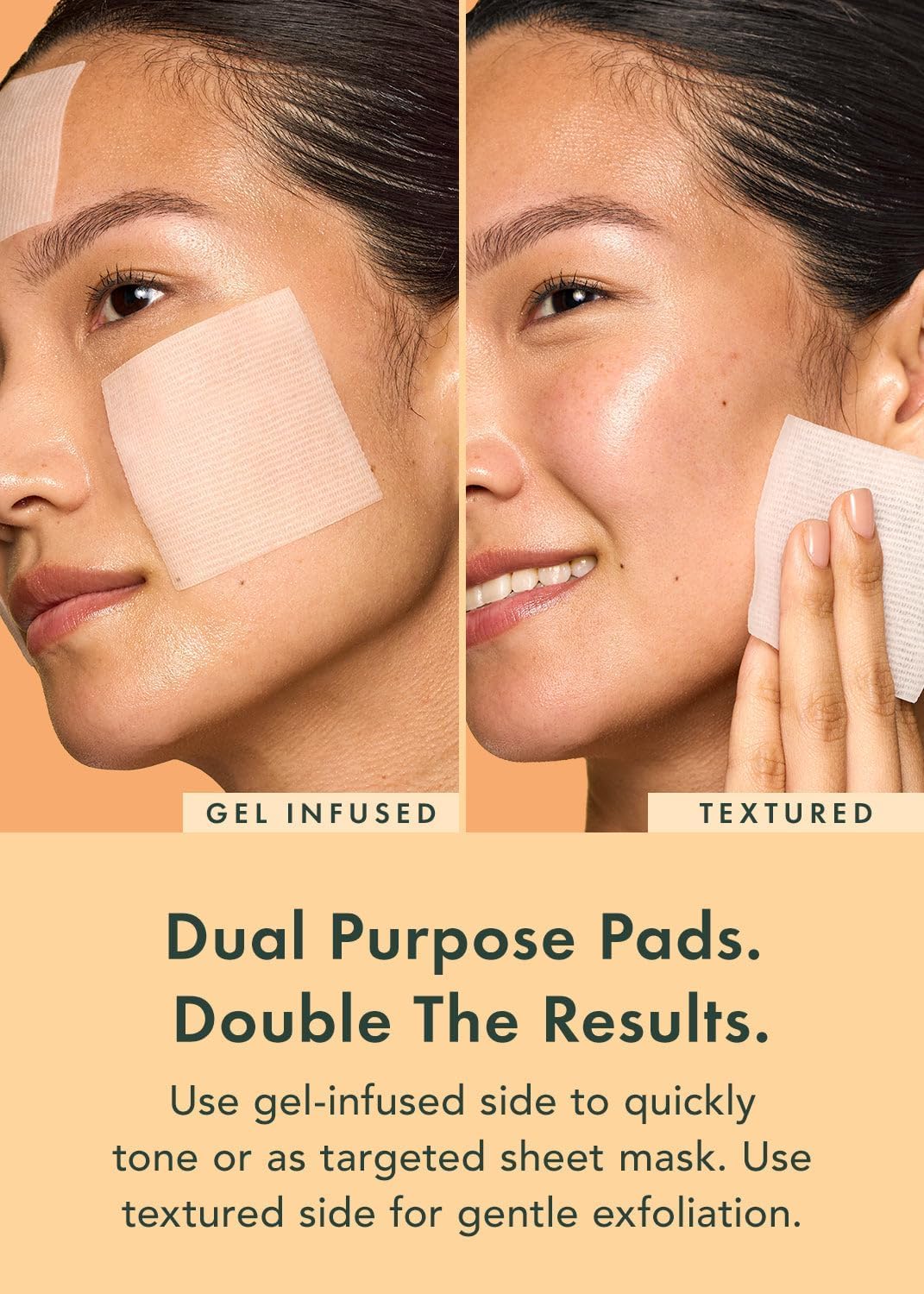 Rael textured pad side detail for gentle exfoliation and smooth skin