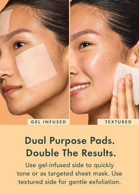 Rael textured pad side detail for gentle exfoliation and smooth skin