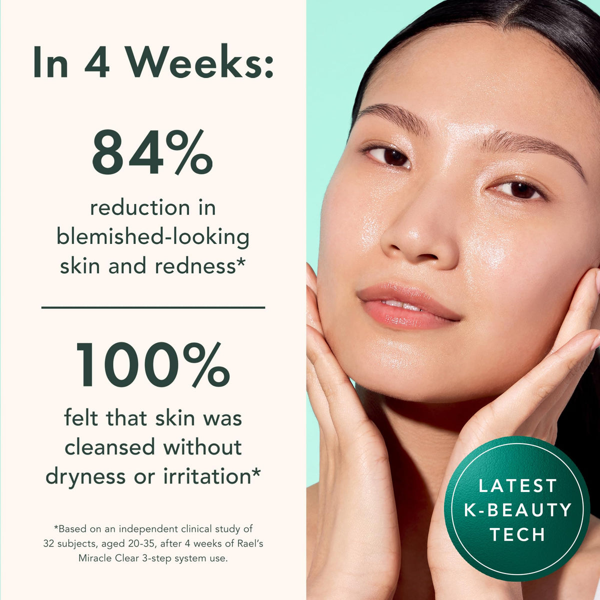 Rael toner in palm showing how small amount hydrates and preps skin for serums