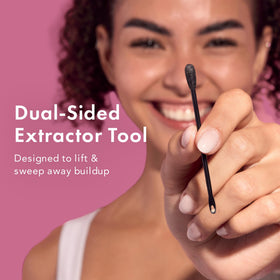 Rael usage demo on nose showing step-by-step application for cleaner pores
