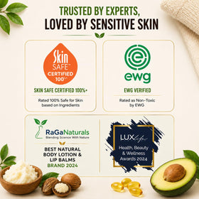 RaGaNaturals hand application showing instant hydration and no greasiness