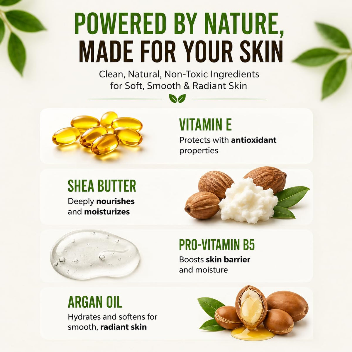 RaGaNaturals lotion applied to palm highlighting smooth, non-greasy finish