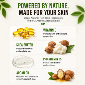 RaGaNaturals lotion applied to palm highlighting smooth, non-greasy finish