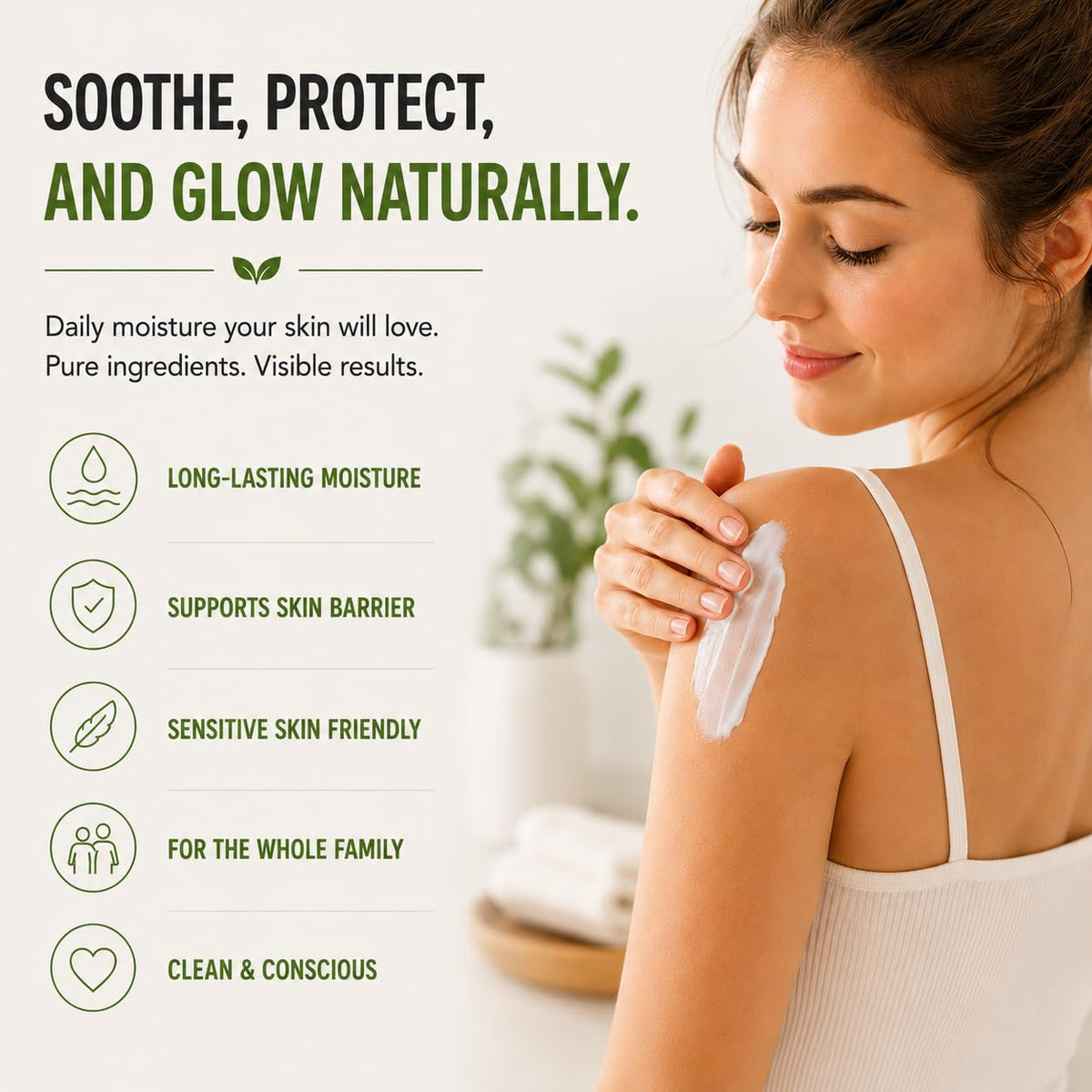 RaGaNaturals lotion texture close-up showing creamy, fast-absorbing finish