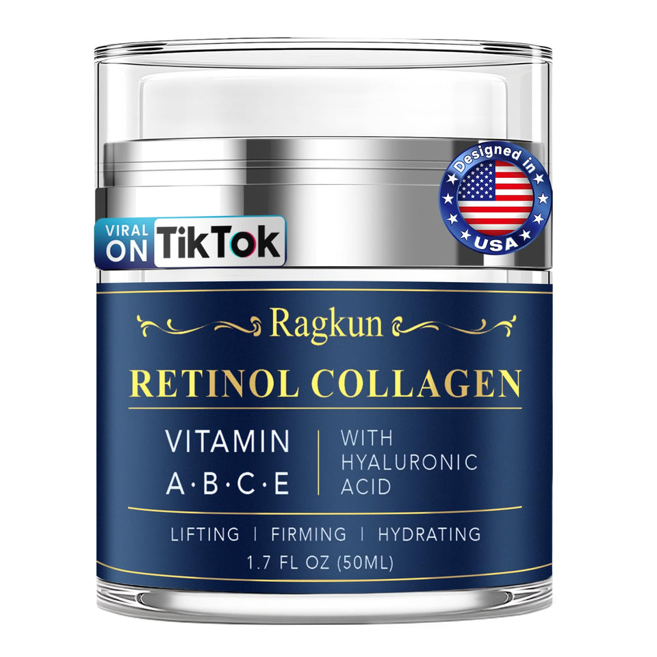 Ragkun front packaging showing retinol collagen cream and benefits