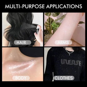 Ragkun glitter applied in hair highlighting stage-ready shine and styling impact