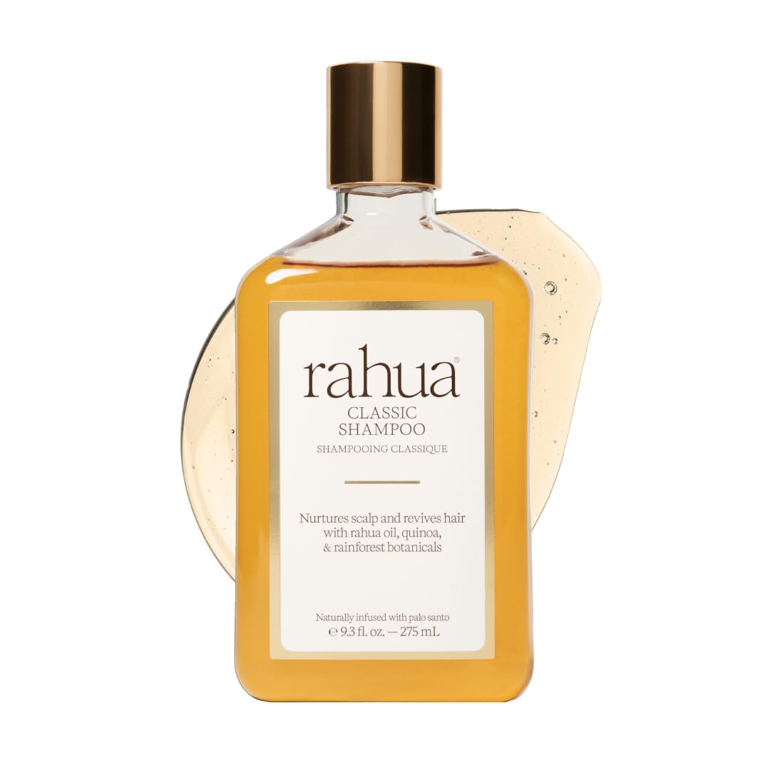 Rahua front bottle view showing clean organic packaging and gentle cleansing benefit