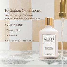 Rahua creamy conditioner texture close-up showing moisturized consistency