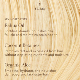 Rahua conditioner creamy texture close-up illustrating lightweight slip and detangling benefit