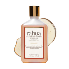 Rahua front packaging showing bottle and tropical design with nourishing benefits