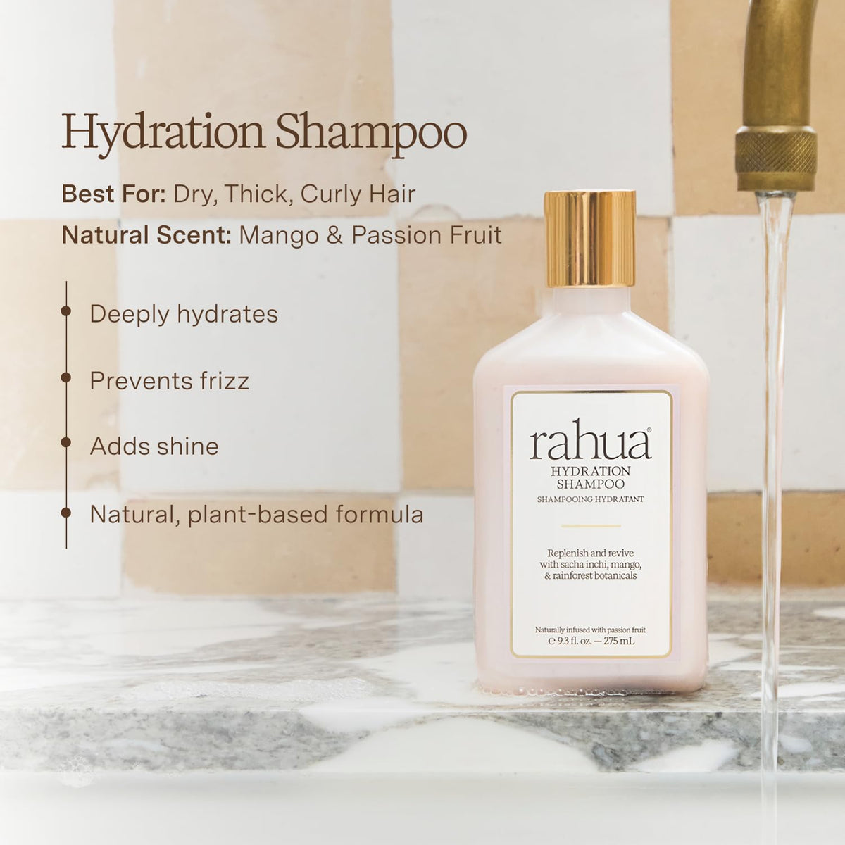 Rahua creamy lather texture demonstrating rich hydration
