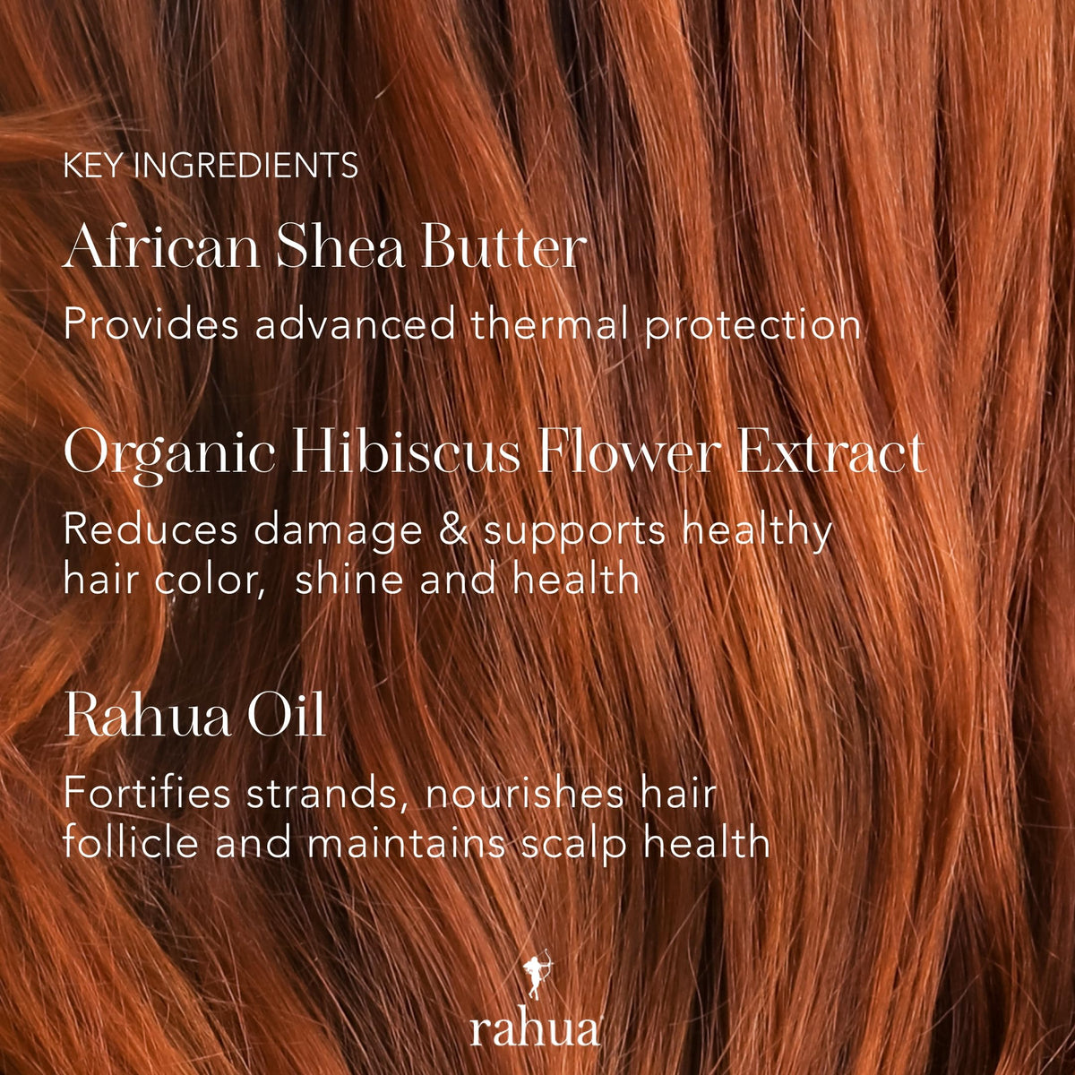 Rahua bottle beside Amazonian Rahua oil illustrating natural ingredients and strengthening benefit