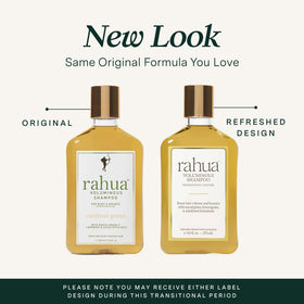 Rahua label close-up highlighting natural ingredient claims