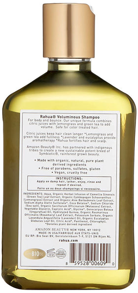Rahua bottle held to show 9.3 fl oz scale for portion clarity
