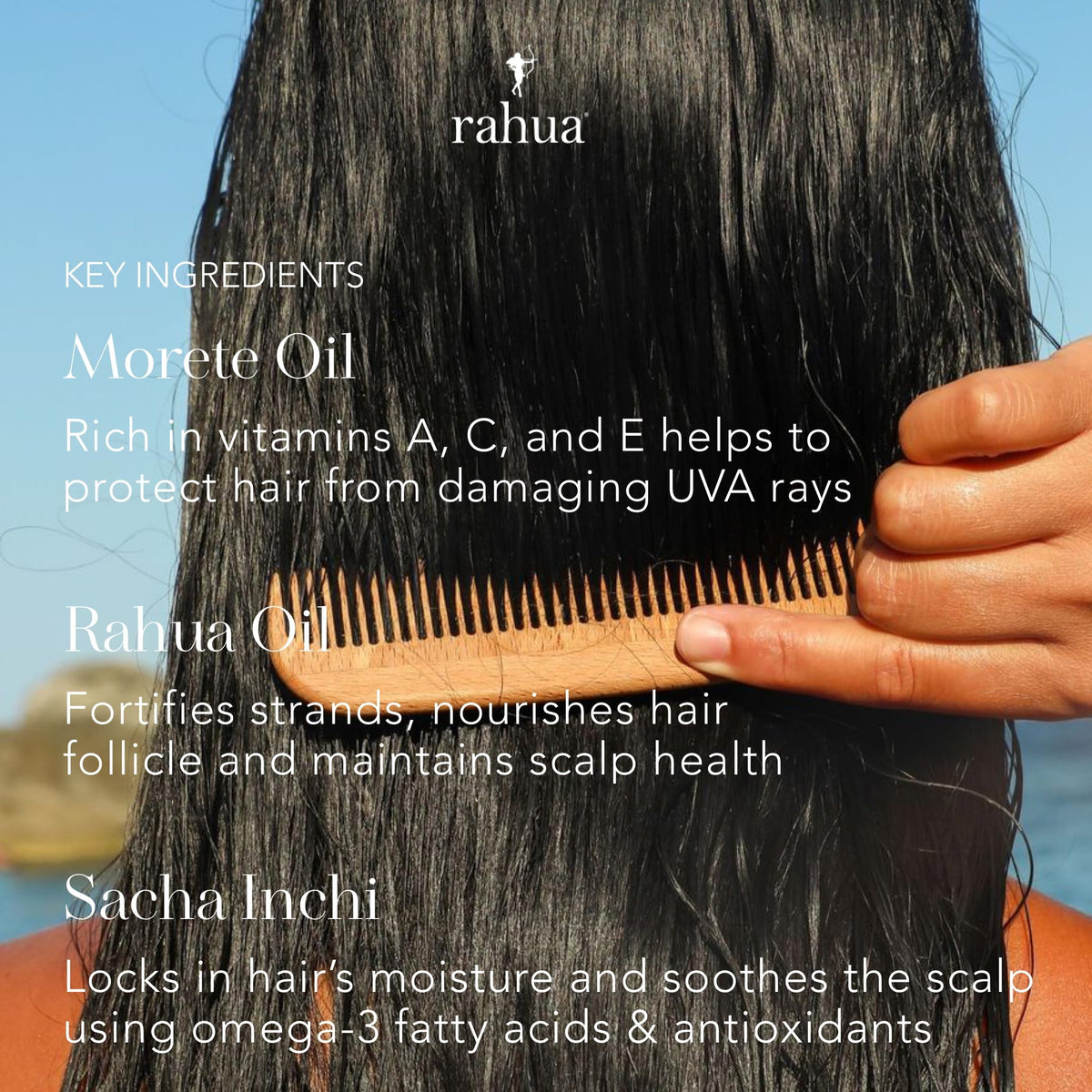 Rahua close-up of product texture with visible glossy, weightless finish