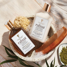 Rahua before and after fine hair image showing increased lift and natural shine