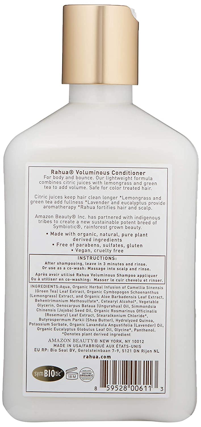 Rahua conditioner rinsing from hair to show clarifying, non-greasy finish