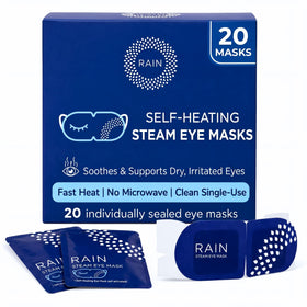 Rain front packaging showing 20 masks and convenient box for travel