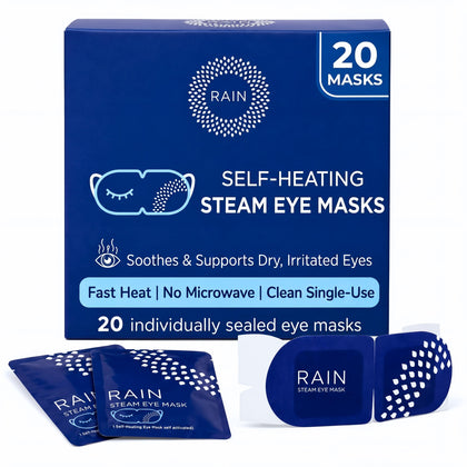 Rain front packaging showing 20 masks and convenient box for travel