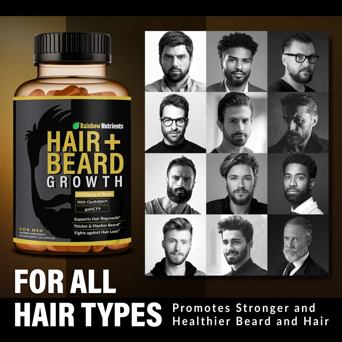 Rainbow Nutrients lifestyle image of man applying routine for healthier scalp care