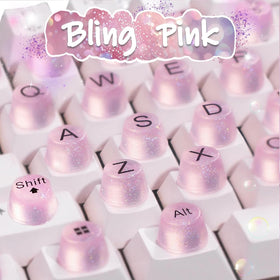 Raised Button close-up of glitter micro-frost texture improving grip