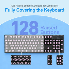 Raised Button keycap fitted on a desktop key preventing nail contact