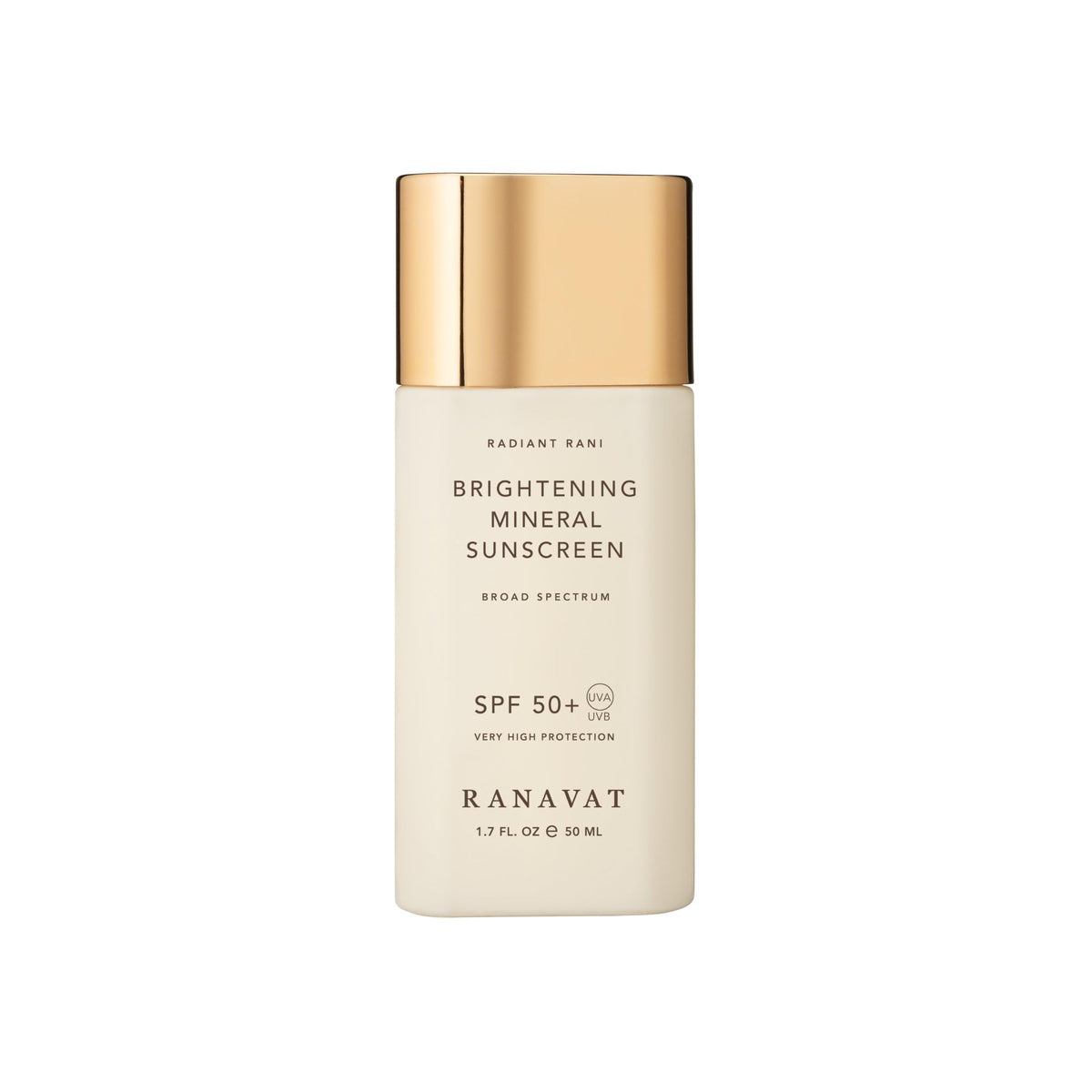 RANAVAT BOTANICS front packaging showing SPF 50 and benefits