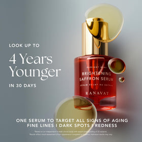 RANAVAT BOTANICS saffron serum texture close-up highlighting lightweight absorbency