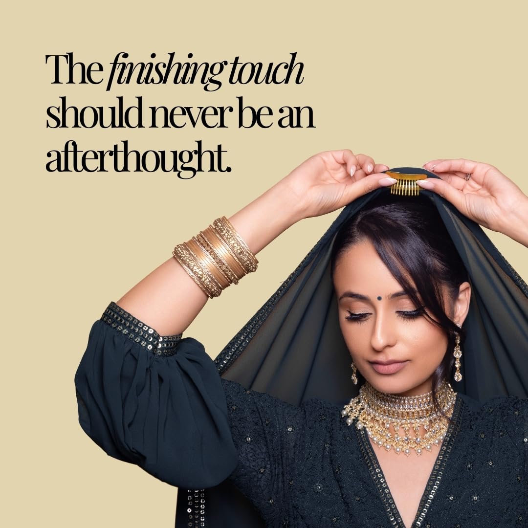 Rani Pins used in hair securing a dupatta quickly for comfortable confidence