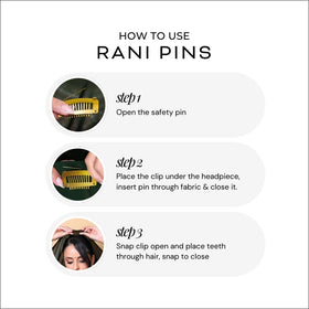 Rani Pins next to a ruler showing 5cm size for clear scale and fit