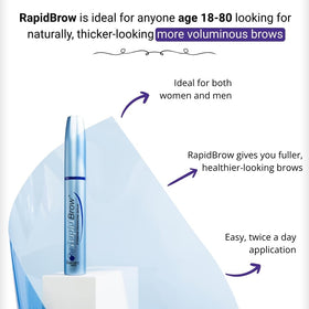 RapidBrow before and after styled brows demonstrating fuller appearance