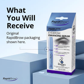 RapidBrow on vanity in morning setting suggesting simple daily use