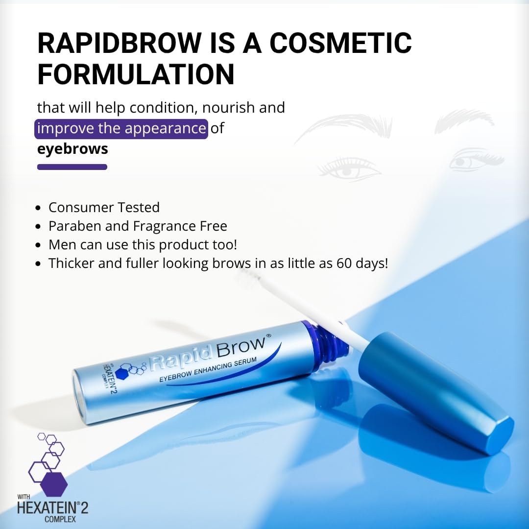 RapidBrow serum texture close-up highlighting hydrating, smooth consistency